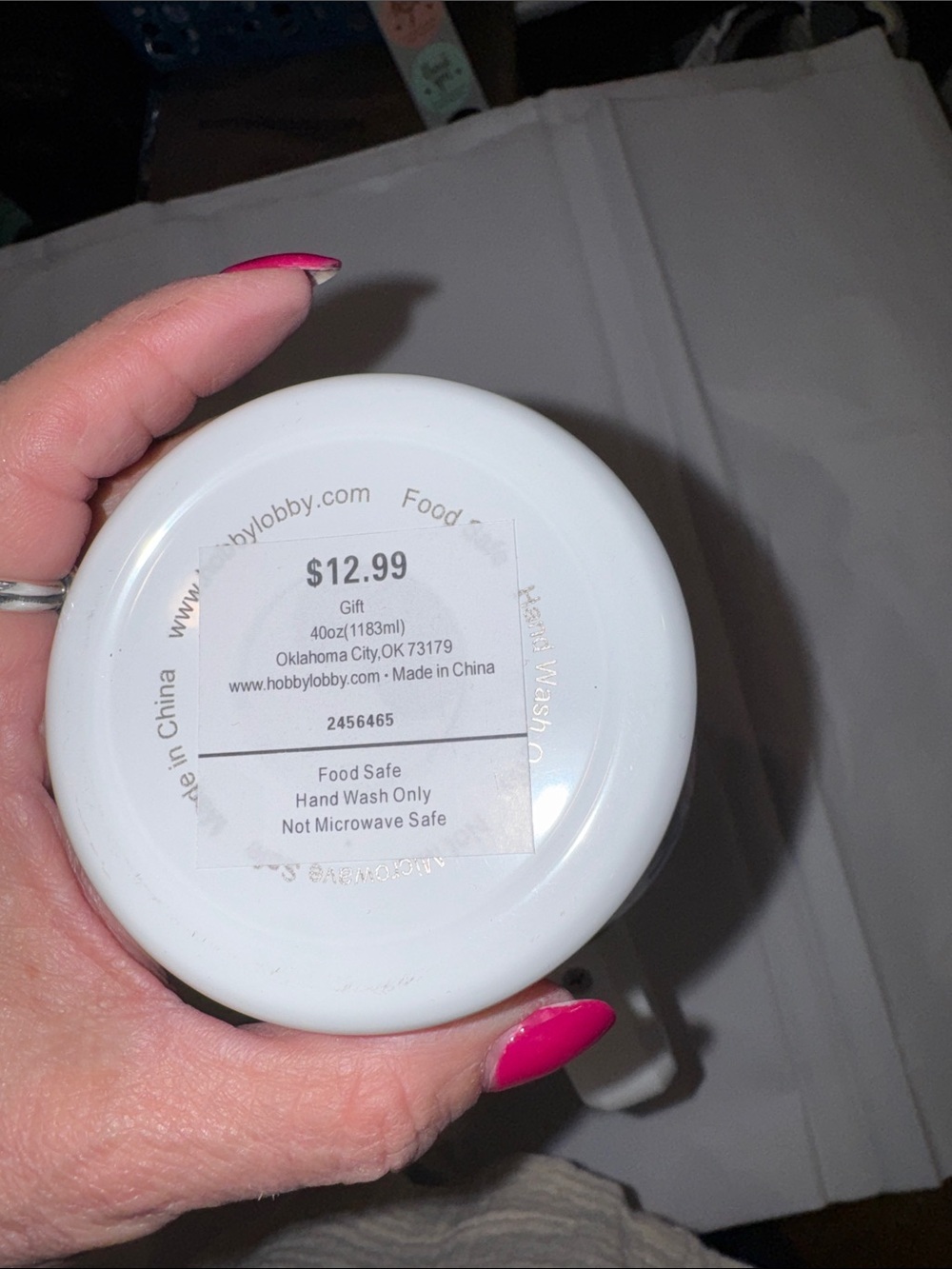 Hobby Lobby White Teacher-Themed Insulated Tumbler with Colorful Text - Picture 4 of 4